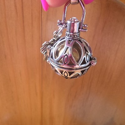Sterling Silver 925 Harmony Ball Chime Pendant Angel Cage Pendant. Two balls.