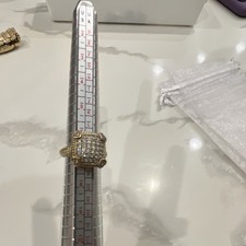 Judith Ripka Sterling silver gold clad Olivia Pave diamonique ring size 7