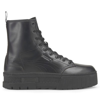 PUMA  X DL Mayze Platform Round Toe Lace Up  Womens Black Casual Boots 38861101