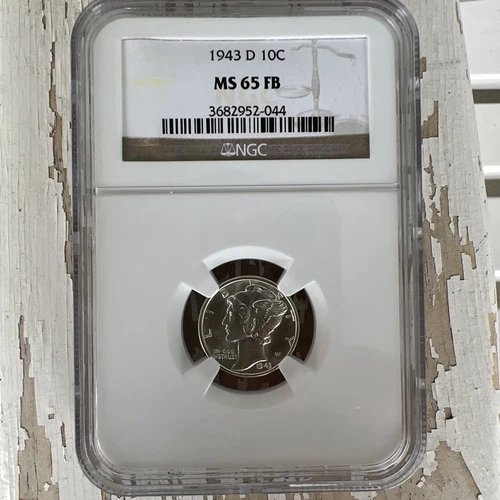 1943 D Mercury Silver Dime NGC MS65 FB Full Bands CAC ✅ Blast White Luster