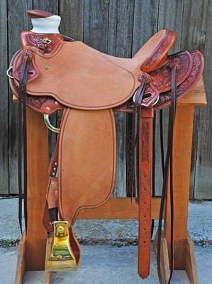 Western Horse Saddle Leather Wade Tree A Fork Work Ranch Roping Equestrian  Tack