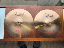 Vintage pair ATLAS 14" hi hat cymbals Made in Italy UFIP