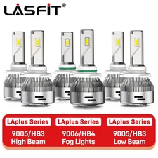 9005+9005+9006 LED Combo Headlight White Fog Light Kit High Low Beam Bulb 6000K
