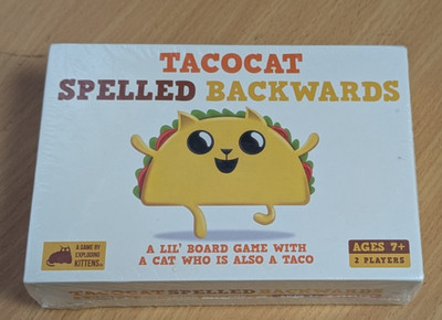 Tacocat Buchstabiert Rückwärts Kartenspiel von Exploding Kittens 2 Spieler BRANDNEU