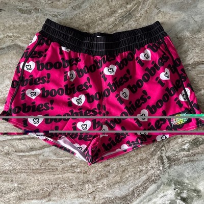 Slunks Shorts Women s M Hot Pink Volleyball Lined: Cancer Awareness Rare!