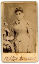 Antique CDV Circa 1890s John J. Avery Gorgeous Lady In Dress London