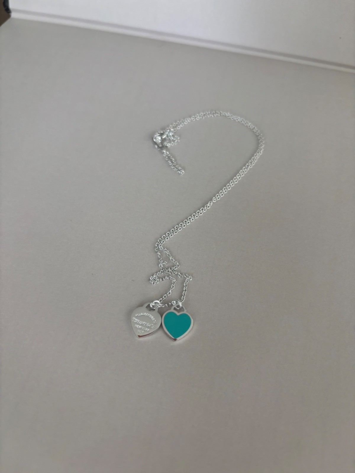 Tiffany & Co. Return to Tiffany Blue Double Heart Tag Pendant Necklace 925