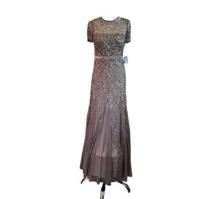 Adrianna Papell Short Sleeve Sequined Long Dress with Godets Womens Size 6 NWT | eBay Adrianna Papell Short Sleeve Sequined Long Dress with Godets Womens Size 6 NWT | eBay