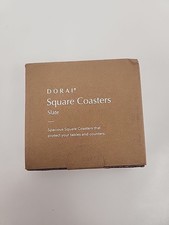 Dorai Home Stone Coaster Set 4 Diatomite Absorbent Coasters Slate Modern