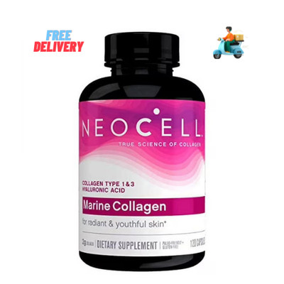 NeoCell Marine Collagen Capsules with Hyaluronic Acid Vitamin C Zinc B12 120ct