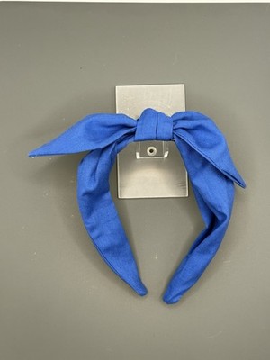 Blue Homemade Tie Knot Headband Hair Accessories For Girls Women