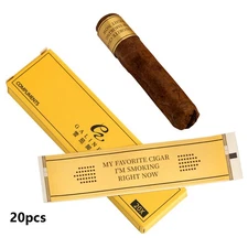 Galiner Accessories Portable Cigar Label Proof Vintage Golden 20pcs Box Yellow