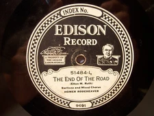 78rpm HOMER RODEHEAVER Somebody Cares / The End of the Road  Edison 51484  E