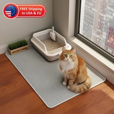 Double Layer Cat Litter Mat Trapping Honeycomb Soft Waterproof Large Litter Tray