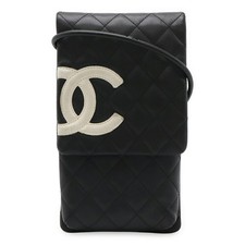 Chanel Cambon Line Calfskin Shoulder Bag Women Black One Size