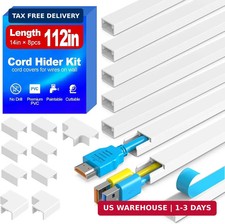 112in Cord Hider Kit, Cord Covers for Wires on Wall, Premium One-Cord Cable Hide