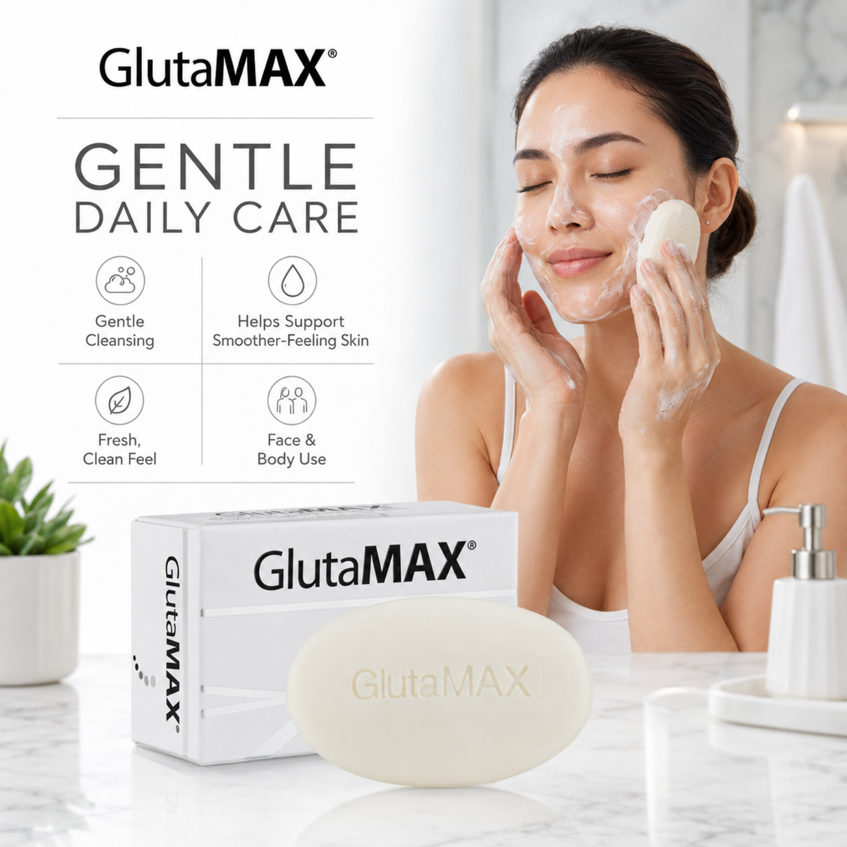 glutamax lightening soap with glutathione 75g product info and reviews Softening for All Skin Types 135g radicales libres Set Size:2 x 100mg 10% GHK-Cu Copper Peptide