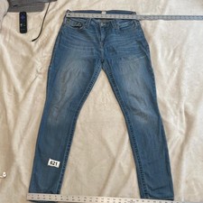 True Religion Jeans Womens Size 32 Acid Wash Distressed Skinny Leg