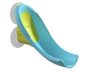 Baby Bath Water Slide Ramp Toy with Suction Cups, Blue/Green
