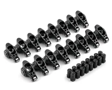 Chevy SBC 350 1.6 Ratio 7/16" Ultra Black Chromoly Roller Rocker Arms Set RPM IN