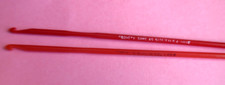 2 Vintage Hard Plastic  Boye  Crochet Hooks - Red  Different Markings