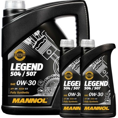 1x5+2x1 L MANNOL LEGEND 7730 0W30 ÖL passend für VW 504.00 / 507.00 BMW LL 04 C3