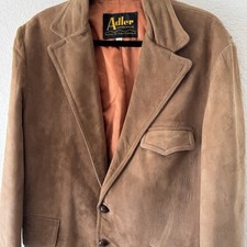 Vintage Men  s Adler Leather Suede Jacket Size 42 Made In California Brown Coat