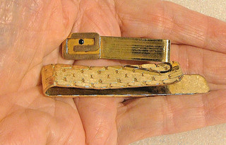 1940 c. BALFOUR ORO 14K RIEMPITO con CRAVATTA IN PIETRA SMERALDO E FERMASOLDI NON MARCATO