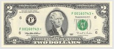 1995 Two Dollar BU Atlanta Federal Reserve Note $2 STAR NOTE Low Serial Number