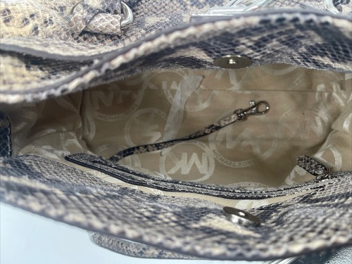 Michael Kors Hamilton Python Snake Skin Shoulder Bag Large Chain Strap - Picture 3 of 4