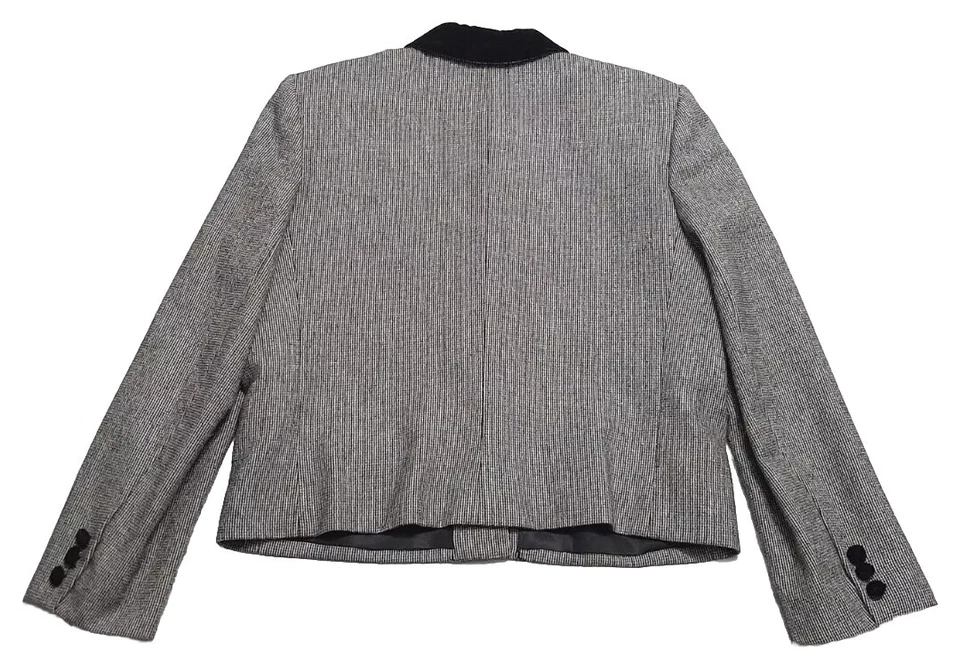 Conjunto de 2 piezas de terciopelo blazer falda pata de gallo talla 10 Evan Picone Petites de colección Foto 3 de 4