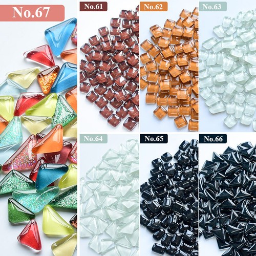 200g Couleur Teinté Acrylique Verre Mosaïque Vitrifiée Mini Vrac Tuile DIY Tissu - Afbeelding 74 van 79