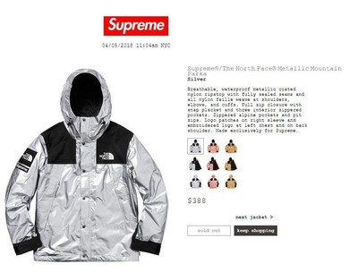 the north face silver jacket