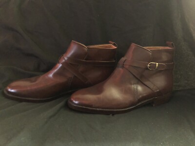 Ralph Lauren Brown Ankle Boots with Strap Detail and Rounded Toe  Sz 6-1/2