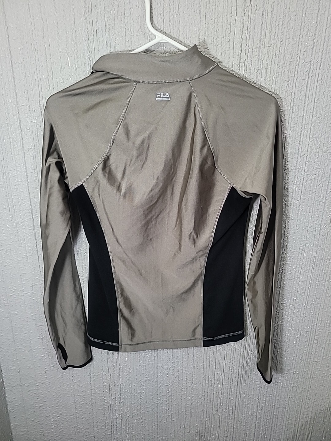 Giacca FILA bronzo nero full zip con fori per il pollice taglia small