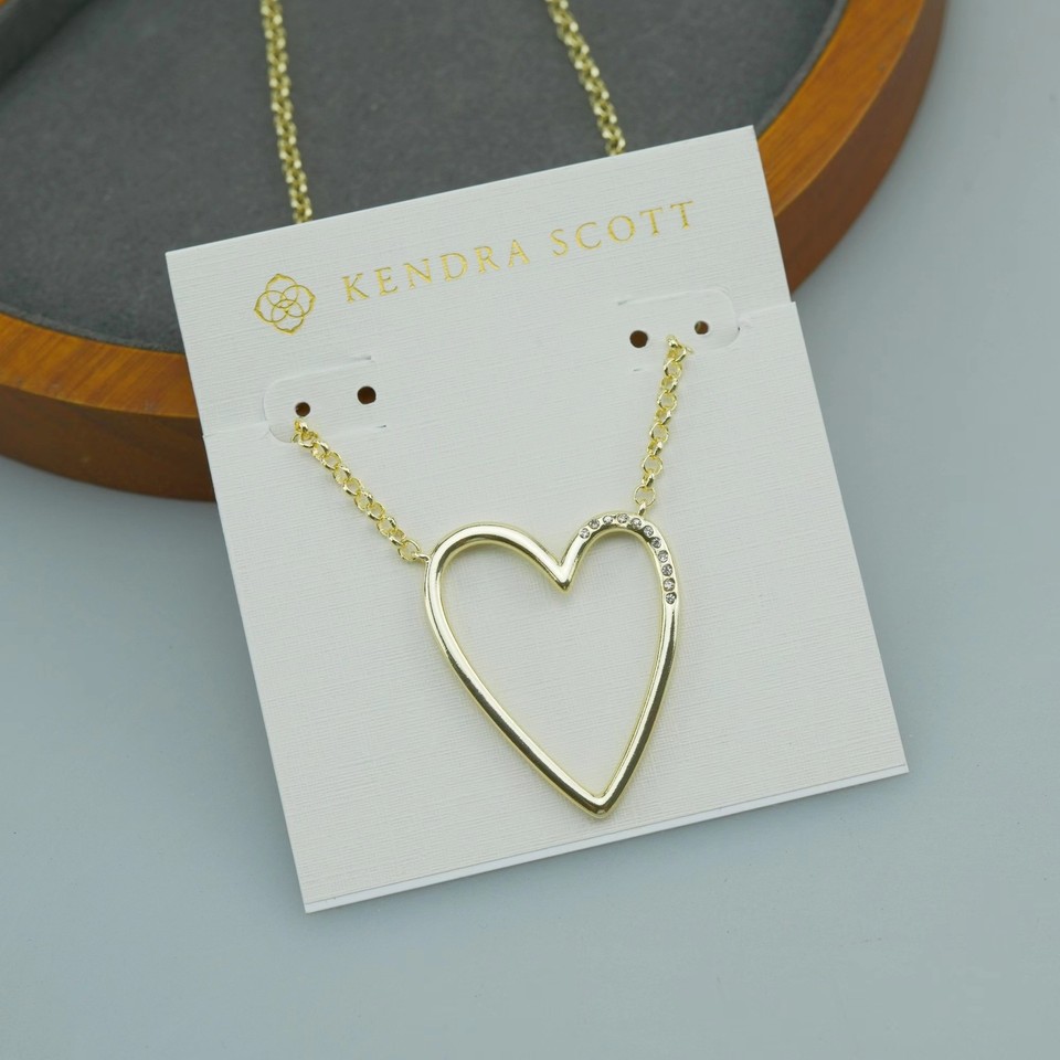 NEW Kendra Scott Ansley Heart Pendant Necklace Gold eBay