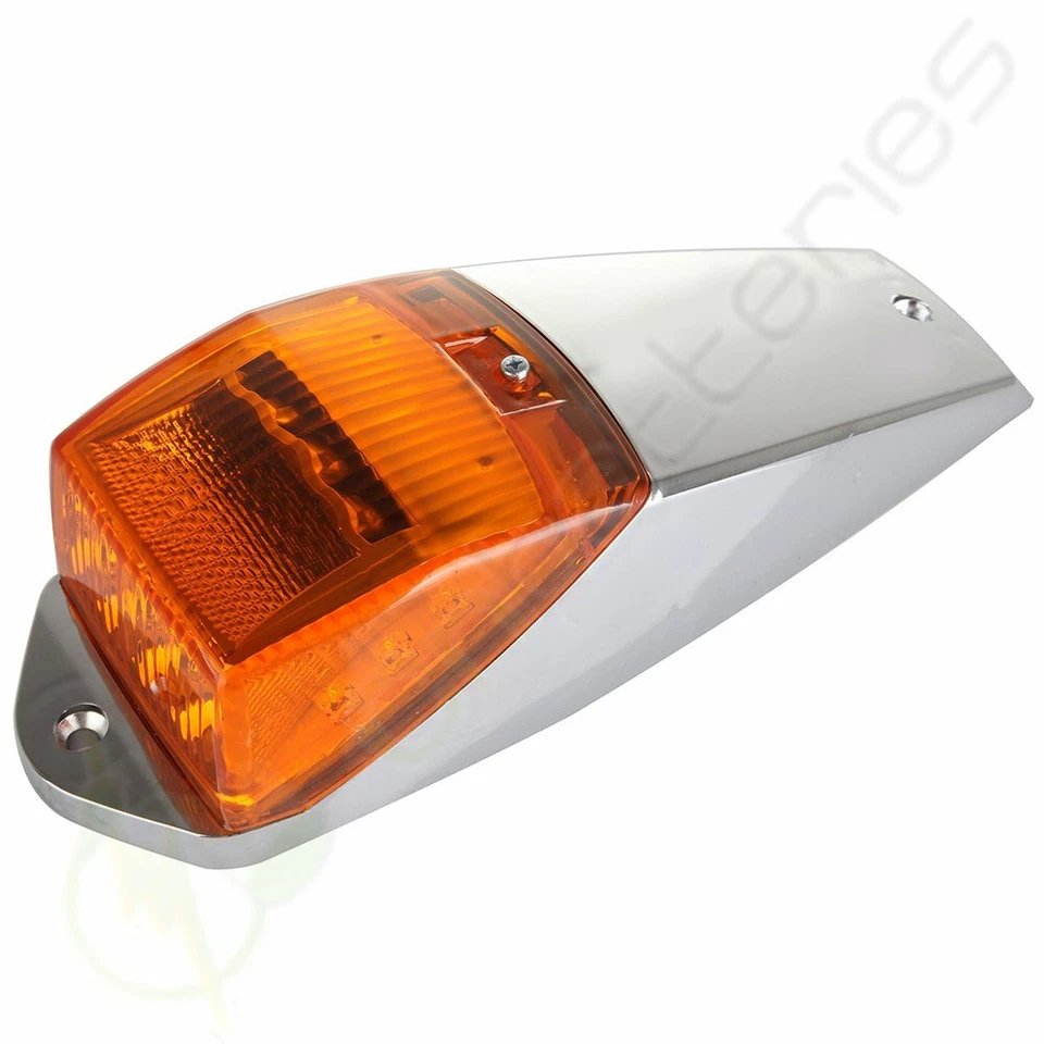 Luces marcadoras LED de cabina cromadas ámbar 17 piezas para Peterbilt Kenworth International Foto 4 de 4