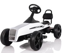 Retro Electric 12v Battery Operated Go-kart - White Retro Electric 12v Battery Operated Go-kart - White