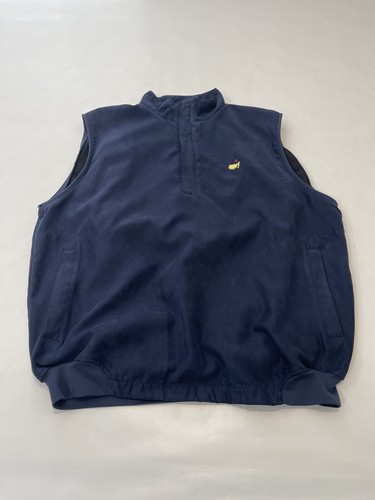 Zero Restriction The Masters Golf 1/4 Zip Vest Mens Sz L Navy Pullover - Picture 9 of 10