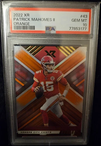 2022 PANINI XR BASE ORANGE PATRICK MAHOMES II 53/99 #43 PSA 10 GEM MT CHIEFS