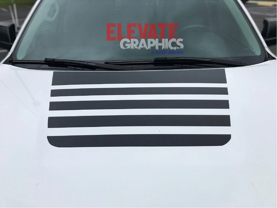 Calcomanías para Toyota Tundra capó central rayas vinilo gráficos pegatinas 2014-2021 Foto 4 de 4