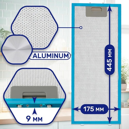 Metallfettfilter 2x Fettfilter passend wie Bosch 00352813 für Dunstabzugshaube - Bild 11 von 13