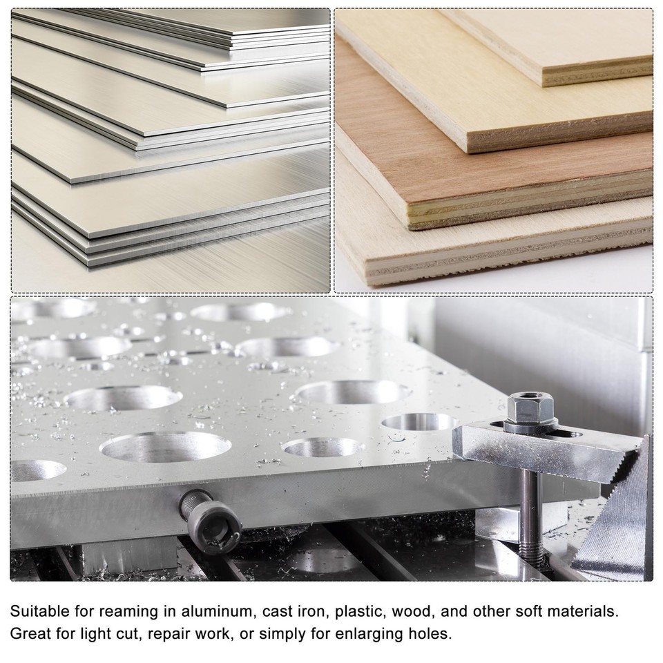 8PCS Chucking Reamer Set Straight Shank High Speed Steel H7 Reamer Reaming Tool Accessories 3/4