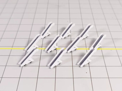 10x White Widebody Aircraft Treppen Airport GSE Fahrzeug Set Maßstab 1:500 Diorama
