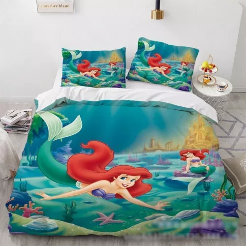 The Little Mermaid Princess Ariel 3D Quilt Duvet Cover Bedding Set Pillowcase UK - Picture 3 of 39