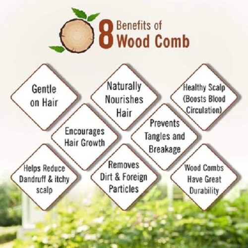 Neem Wooden Comb for Women & Men | Hair Growth 3 pcs - Foto 5 di 7