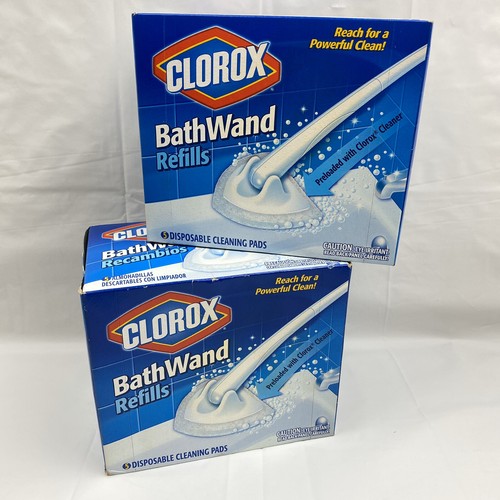 CLOROX BATH WAND REFILLS Pre-Loaded Disposable Cleaning Pads Lot Of 2 New Boxes