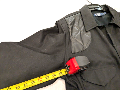 VTG Polo Ralph Lauren Men XL Cotton Waxed/Leather Hunting Shooting Field Jacket - Picture 22 of 24