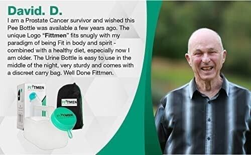 FITTMEN Mens Urine Bottle with Spill Proof Lid 1000Ml with Discreet Carry Bag - - Picture 3 of 10