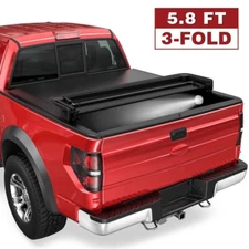 5.8FT TRI-FOLD Tonneau Cover For 2019-2024 Silverado Sierra GMC 1500 Truck Bed